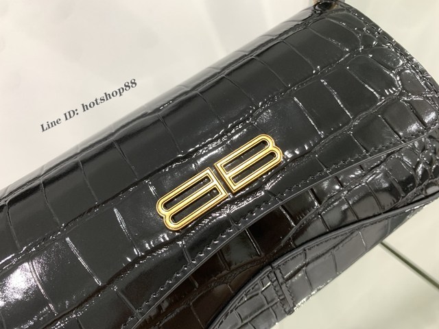 Balenciaga專櫃爆款XX Bag斜挎背包 巴黎世家鱷魚紋皮翻蓋腋下包 fyj1905